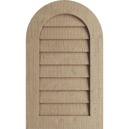 Timberthane Rough Cedar Round Top Faux Wood Non-Functional Gable Vent, Primed Tan, 12W X 42H